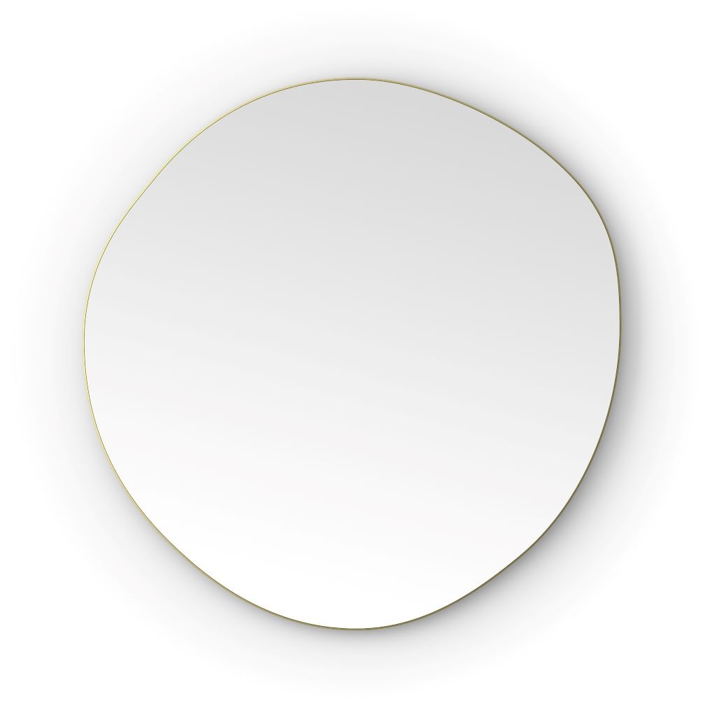 Front on cut out image of Oslo Organic Brushed Brass mirror 800mm